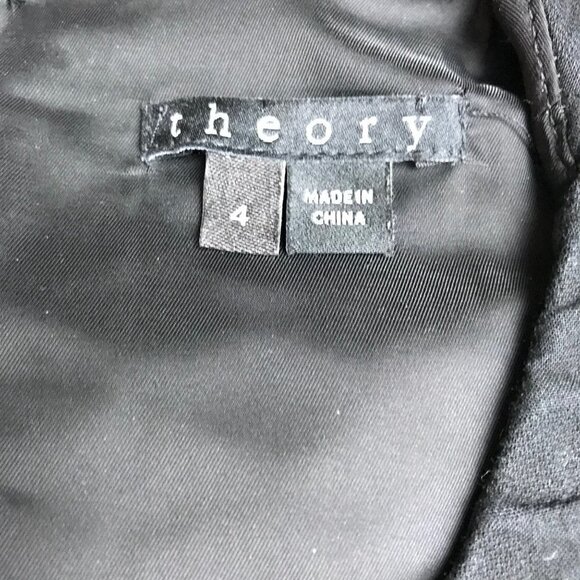 THEORY Black Fully Lined Sleeveless Midi Dress Size 4 - Picture 5 of 6